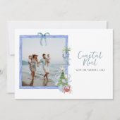 Coastal Noel | Elegant Coastal Christmas Photo Feestdagenkaart (Voorkant)
