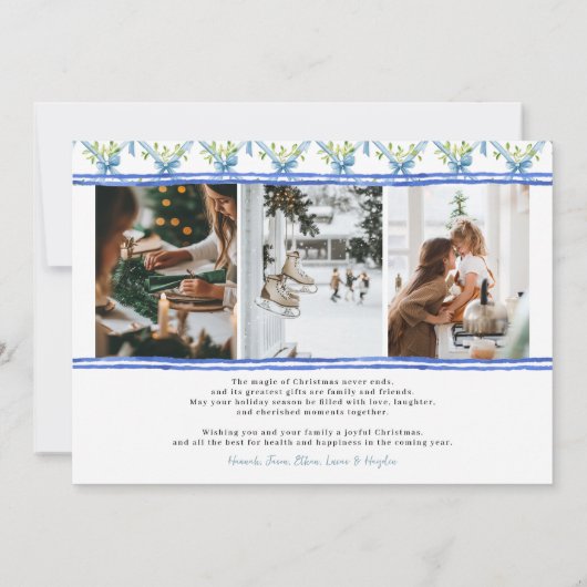 Coastal Noel | Elegant Coastal Christmas Photo Feestdagenkaart (Achterkant)