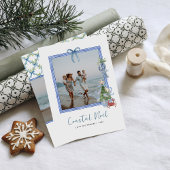 Coastal Noel | Elegant Coastal Christmas Photo Feestdagenkaart