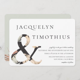 Coastal Oasis Boho-Chic Ampersand Wedding Kaart