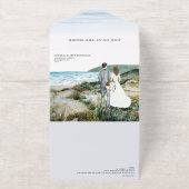 Coastal Ocean Beach All in One Wedding Invite All In One Uitnodiging (Buiten)