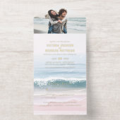Coastal Ocean Beach All in One Wedding Invite All In One Uitnodiging (Binnenkant)