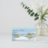 Coastal Ocean Beach Blue Waterverf Professional Visitekaartje (Staand voorkant)