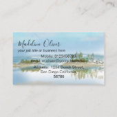 Coastal Ocean Beach Blue Waterverf Professional Visitekaartje (Achterkant)