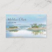 Coastal Ocean Beach Blue Waterverf Professional Visitekaartje (Voorkant)