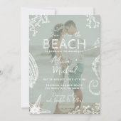 Coastal ocean beach destination wedding all in one kaart (Voorkant)