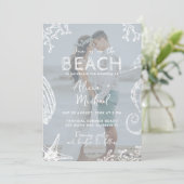 Coastal ocean beach destination wedding all in one kaart (Staand voorkant)