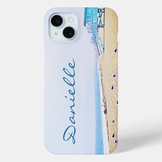 Coastal Ocean Beach Seagulls Foto Aangepaste naam Case-Mate iPhone Case (Achterkant)