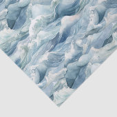 Coastal Ocean Waves Watercolor Nautical Tissuepapier (Detail)