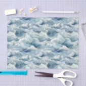 Coastal Ocean Waves Watercolor Nautical Tissuepapier (Craft)