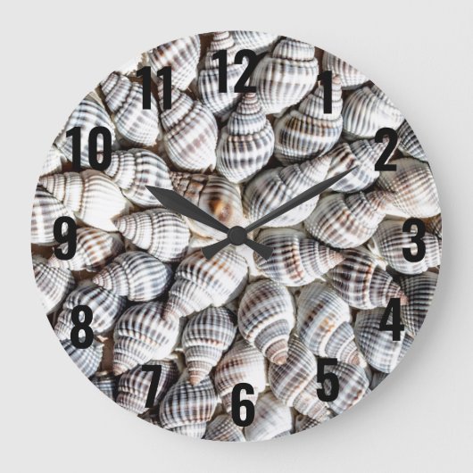 Coastal Ocean Zee Shell-patroon Grote Klok (Voorkant)
