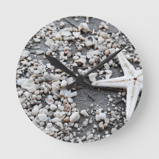 Coastal Ocean Zee Shell-patroon Ronde Klok (Voorkant)