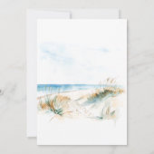 Coastal On the Beach Modern Watercolor Wedding Kaart (Achterkant)
