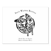 Coastal Oyster Illustration Rubber Stamp Rubberstempel (Afrduk)