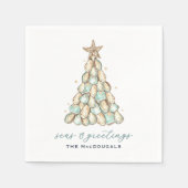 Coastal Oyster Shell Christmas Servet (Voorkant)