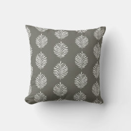 Coastal Palm Leaf Pattern Dusty Olive Kussen