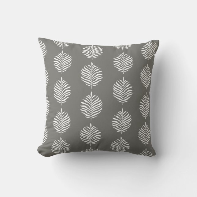 Coastal Palm Leaf Pattern Foghorn Kussen (Voorkant)