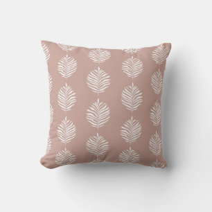 Coastal Palm Leaf Pattern Misty Roos Kussen