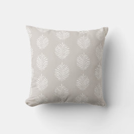 Coastal Palm Leaf Pattern White Sand Kussen