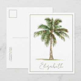 Coastal Palm Tree Personalized Briefkaart