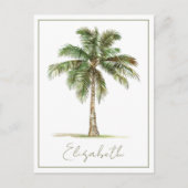 Coastal Palm Tree Personalized Briefkaart (Voorkant)