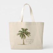 Coastal Palm Tree Personalized Grote Tote Bag (Achterkant)