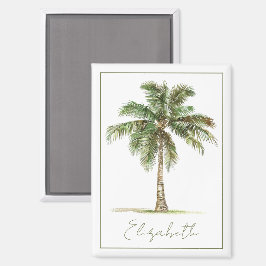 Coastal Palm Tree Personalized Magneet