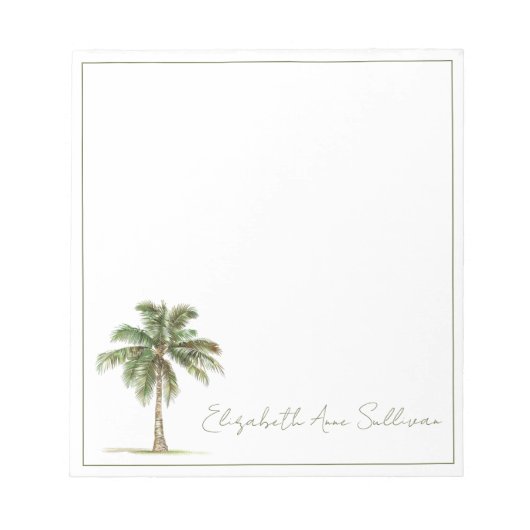 Coastal Palm Tree Personalized Notitieblok (Voorkant)