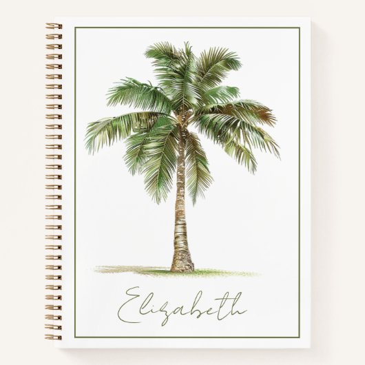 Coastal Palm Tree Personalized Notitieboek (Voorkant)