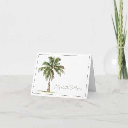 Coastal Palm Tree Personalized Notitiekaartje (Voorkant)