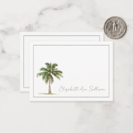 Coastal Palm Tree Personalized Notitiekaartje