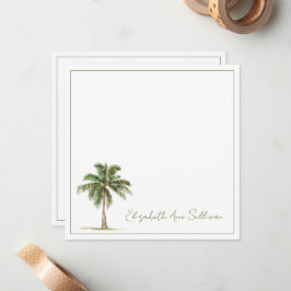 Coastal Palm Tree Personalized Notitiekaartje