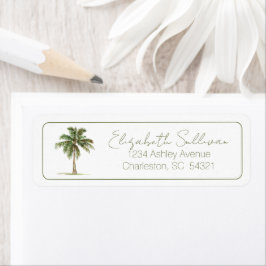 Coastal Palm Tree Personalized Return Address Etiket