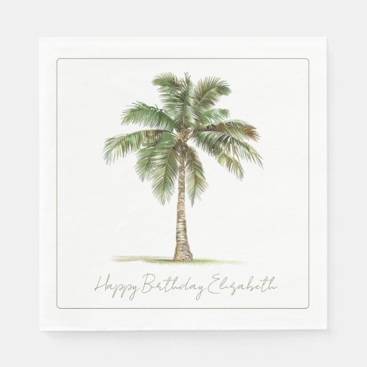 Coastal Palm Tree Personalized Servet (Voorkant)