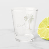 Coastal Palm Tree Personalized Shot Glas (Achterkant)