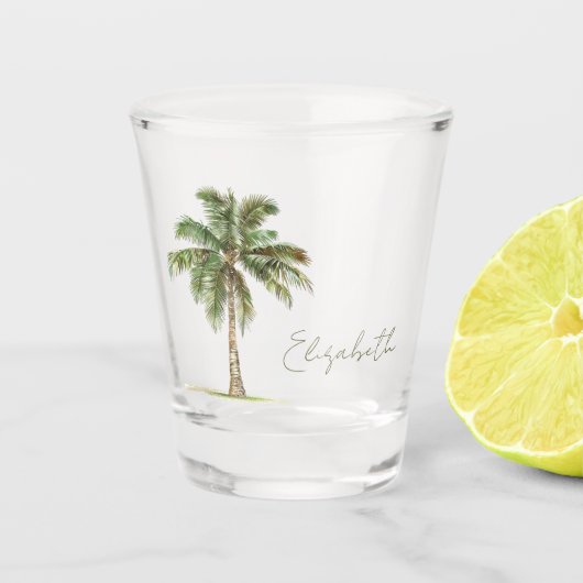 Coastal Palm Tree Personalized Shot Glas (Voorkant)