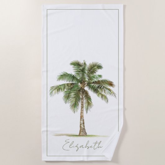 Coastal Palm Tree Personalized Strandlaken (Voorkant)