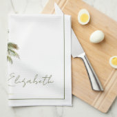 Coastal Palm Tree Personalized Theedoek (Quarter Fold)
