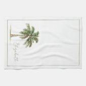 Coastal Palm Tree Personalized Theedoek (Horizontaal)