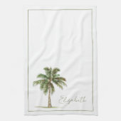 Coastal Palm Tree Personalized Theedoek (Verticaal)