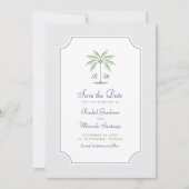 Coastal Palm Tree Wedding Sla de datum op Save The Date (Voorkant)