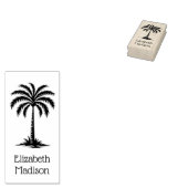 Coastal Palmetto Palm Tree gepersonaliseerd Rubberstempel (Gestempeld)