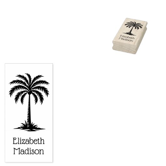Coastal Palmetto Palm Tree gepersonaliseerd Rubberstempel (Gestempeld)