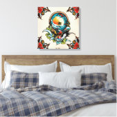 Coastal Pelicans on Marina Pier Canvas Wall Art... Afdruk (Insitu (Slaapkamer))