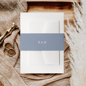 Coastal Periwinkle Blue Wedding Monogram Uitnodigingen Wikkel