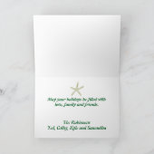 Coastal Pines Vakantie Zeeen en Groetjes Kerst Feestdagen Kaart (Binnen)