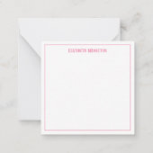 Coastal Pink and White Watercolor Bow Personalized Notitiekaartje (Achterkant)