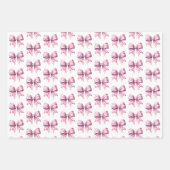 Coastal Pink and White Watercolor Bows Inpakpapier Vel (Voorkant 2)