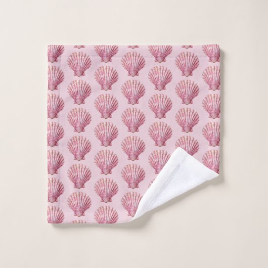 Coastal Pink Seashell Bad Handdoek (Wasdoekje)