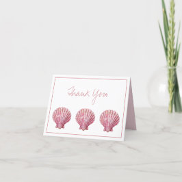 Coastal Pink Seashell gepersonaliseerd Bedankkaart